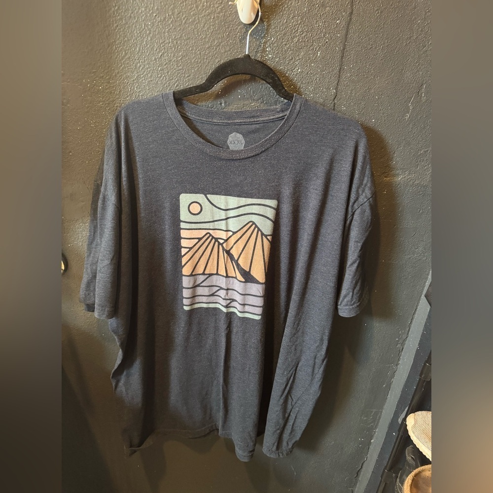 Men’s Wohven Graphic Mountain Print Dark Blue T-Shirt